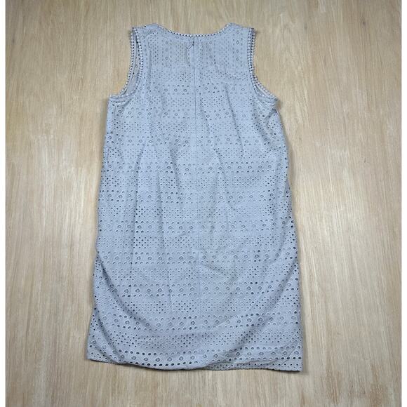 LOFT Blue Eyelet Patterned Cottagecore Boho Sleeveless Sundress Tank Dress 10 - Picture 9 of 12